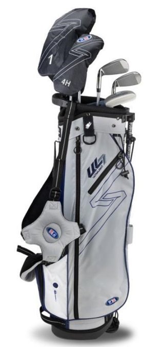 U.S. Kids Golf UL7-60 (152cm) W10 5-Club junior golfový set + stand bag, strieborná/navy/biela