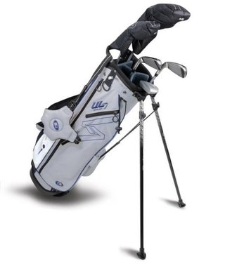 U.S. Kids Golf UL7-60 (152cm) W10 5-Club junior golfový set + stand bag, strieborná/navy/biela