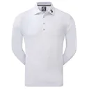 FootJoy Long Sleeve Thermocool Self Athletic Fit pánske polo, biele