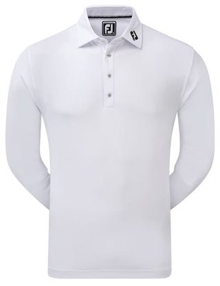 FootJoy Long Sleeve Thermocool Self Athletic Fit pánske polo, biele