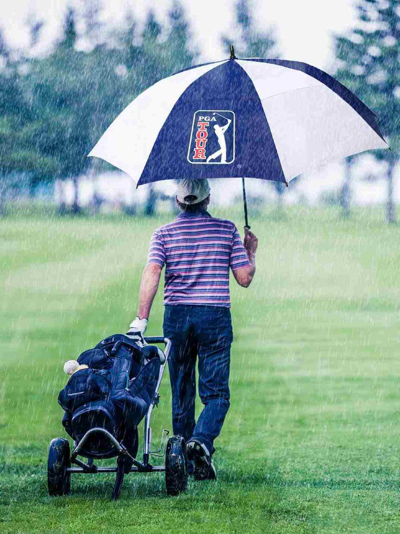 PGA Tour Windproof Double Canopy 62" dáždnik, bielo/modrá