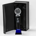 Longridge Crystal Golf Trophy With Golf Ball - 235mm