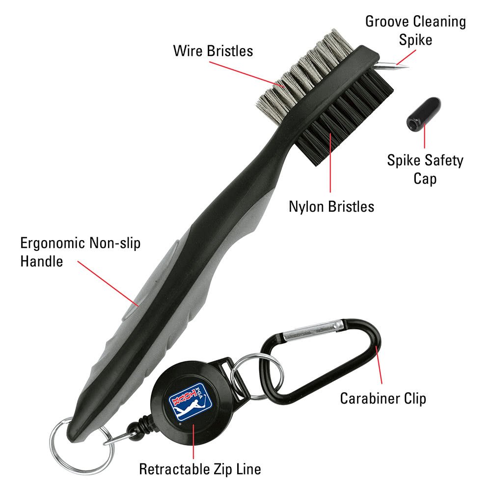 PGA Tour Club Brush and Groove Cleaner, čierna
