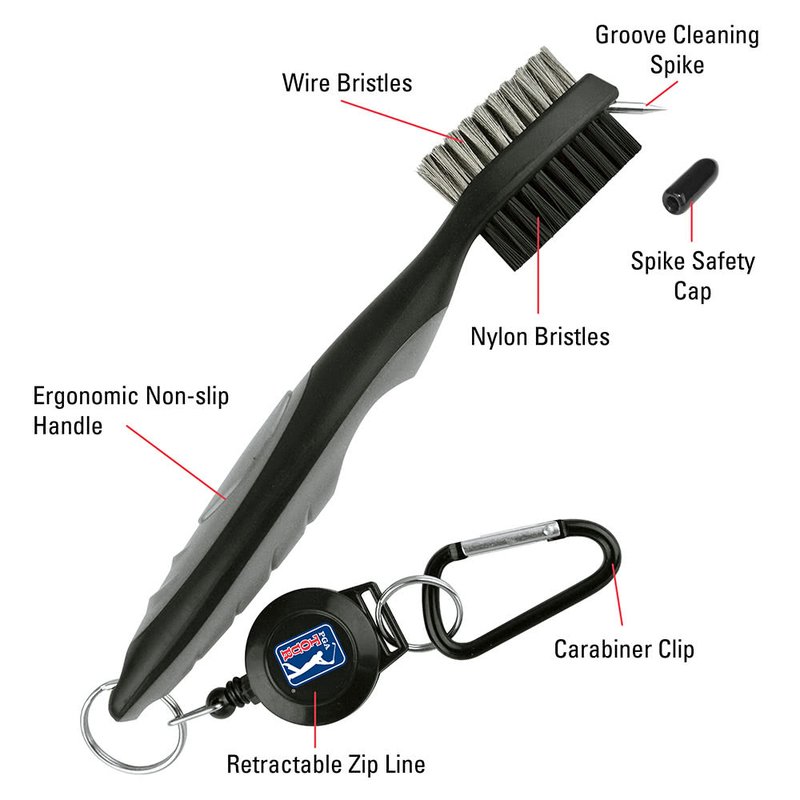 PGA Tour Club Brush and Groove Cleaner, čierna