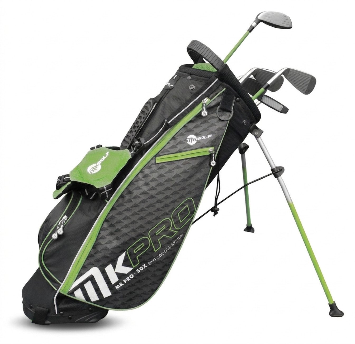 MKids Pro Junior Golf Half Set 57" (145cm/9-11Y) juniorský golfový set, grafit, + stand bag, zelený