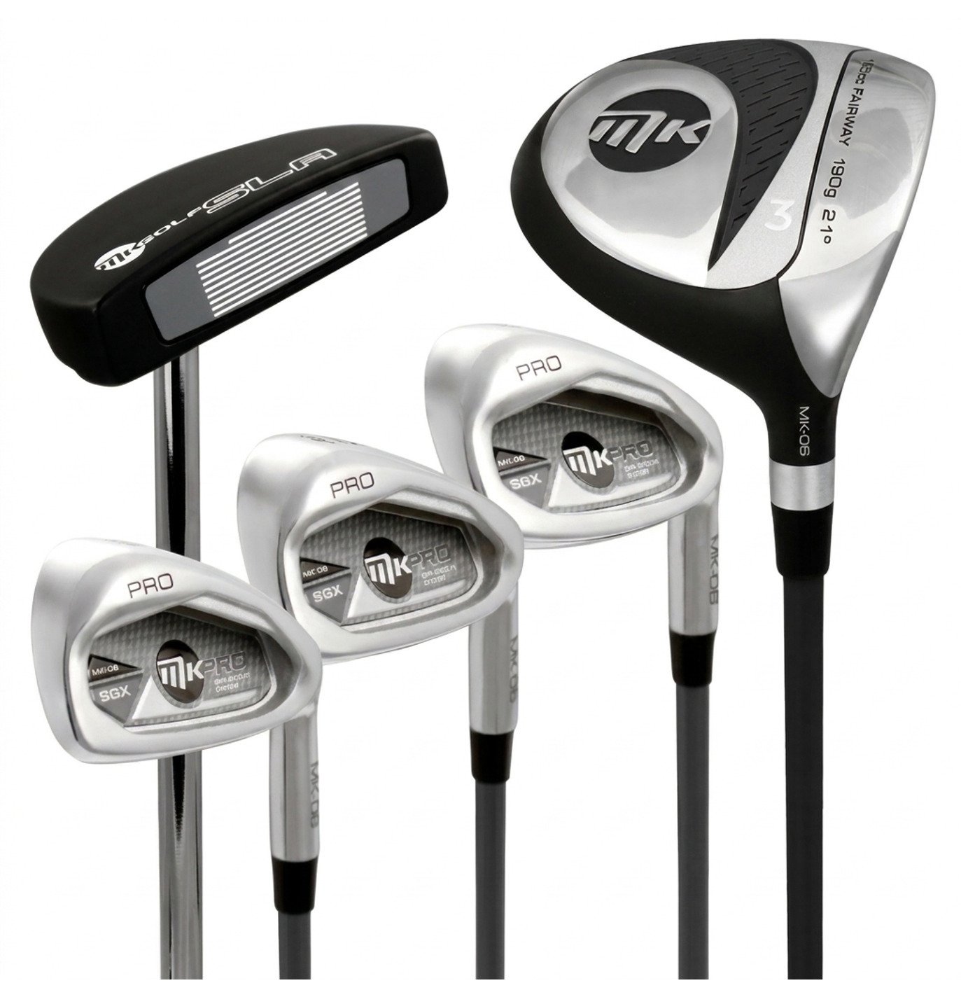 MKids Pro Junior Golf Half Set 65" (165cm/12-14Y) juniorský golfový set, grafit, + stand bag, sivý