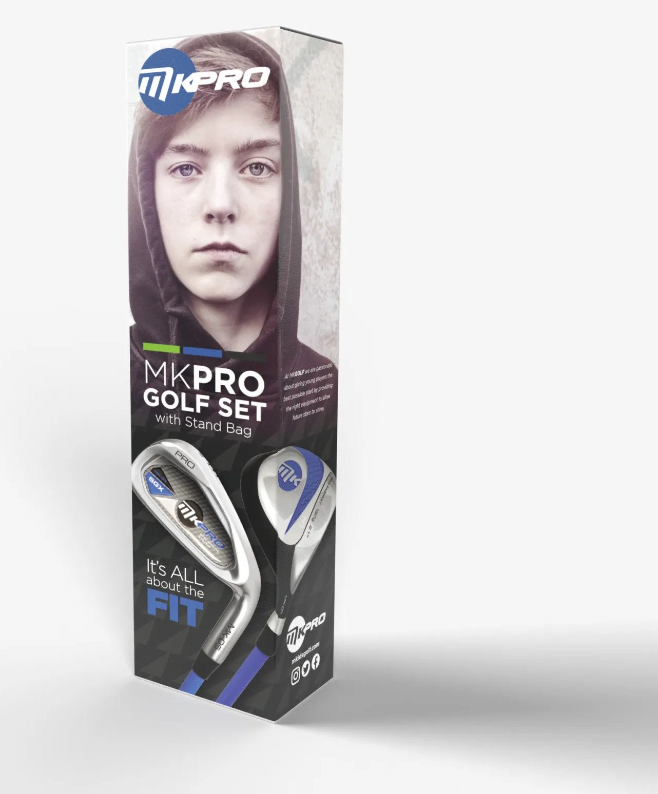 MKids Pro Junior Golf Half Set 65" (165cm/12-14Y) juniorský golfový set, grafit, + stand bag, sivý