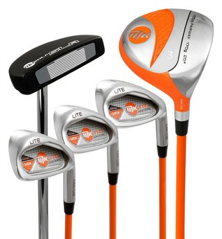 MKids Lite Junior 49" (125cm/6-8Y) juniorský golfový set so stand bagom, oranžový
