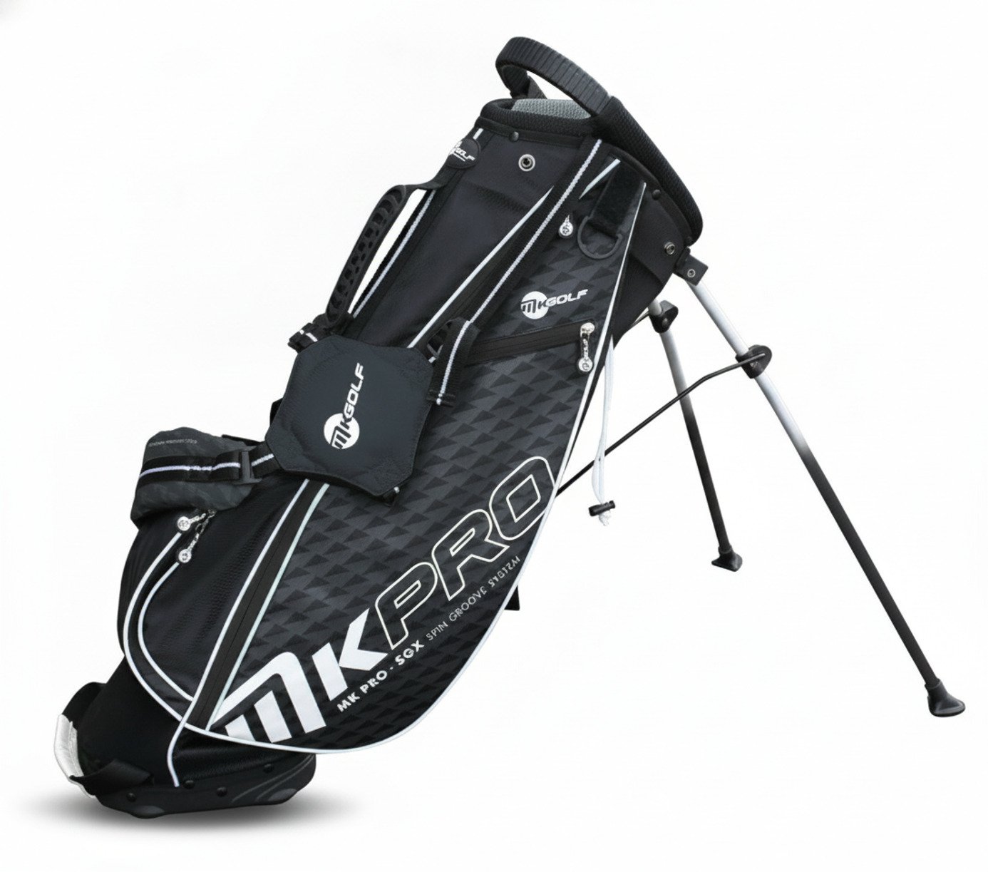 MKids Pro Junior Black 65" (165cm/12-14Y) junior stand bag, čierny