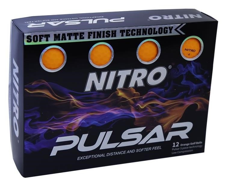 Nitro Pulsar golfové loptičky, oranžové