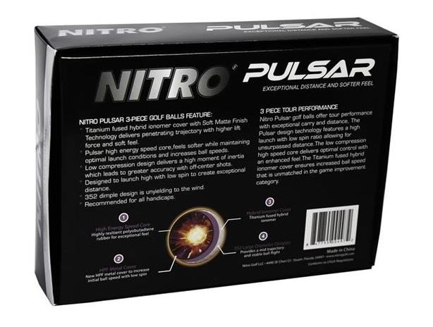 Nitro Pulsar golfové loptičky (12 ks), limetkové