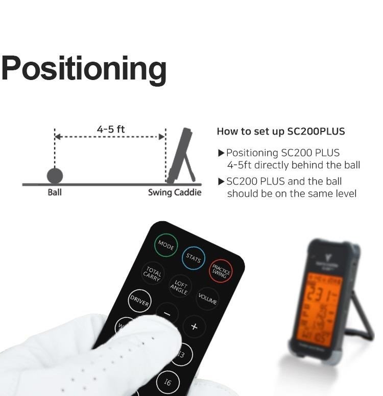 Voice Caddie Swing Caddie Launch Monitor SC200+ čierny