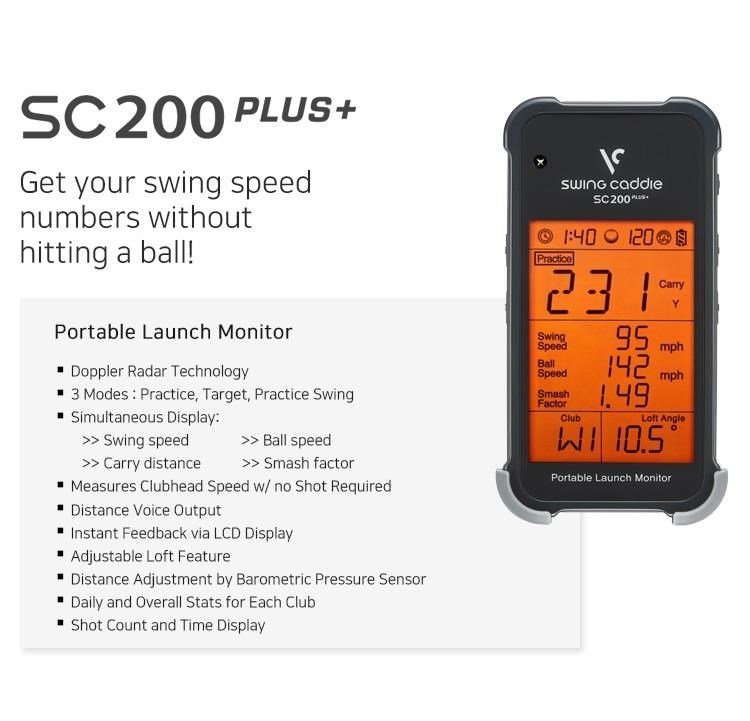 Voice Caddie Swing Caddie Launch Monitor SC200+ čierny