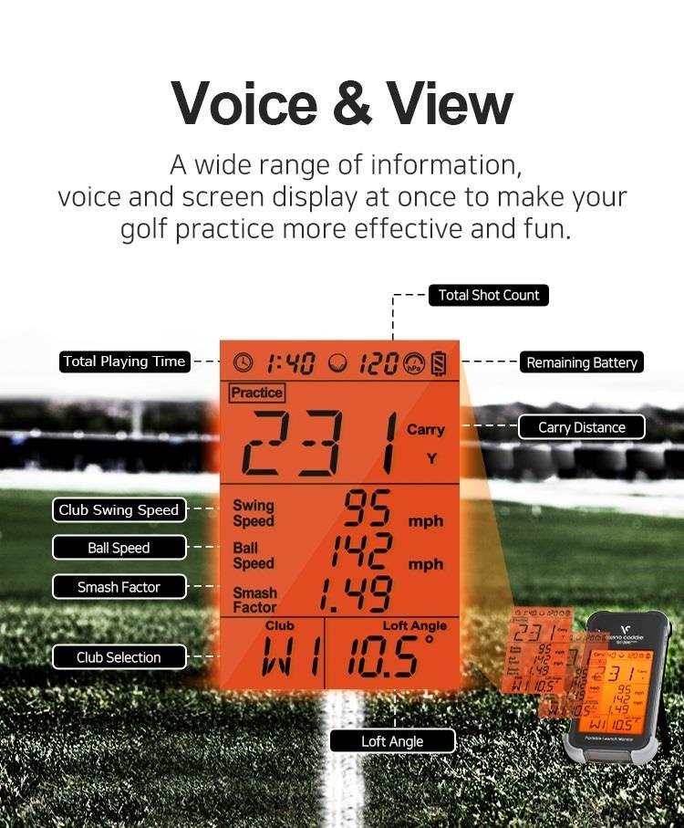 Voice Caddie Swing Caddie Launch Monitor SC200+ čierny