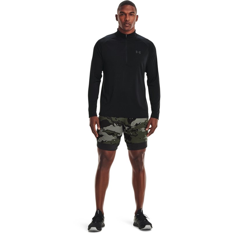 Under Armour Tech 2.0 1/2 Zip pánske tričko s dlhým rukávom, čierne