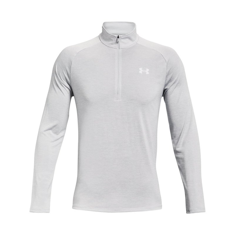 Under Armour Tech 2.0 1/2 Zip pánske tričko s dlhým rukávom, svetlo sivé