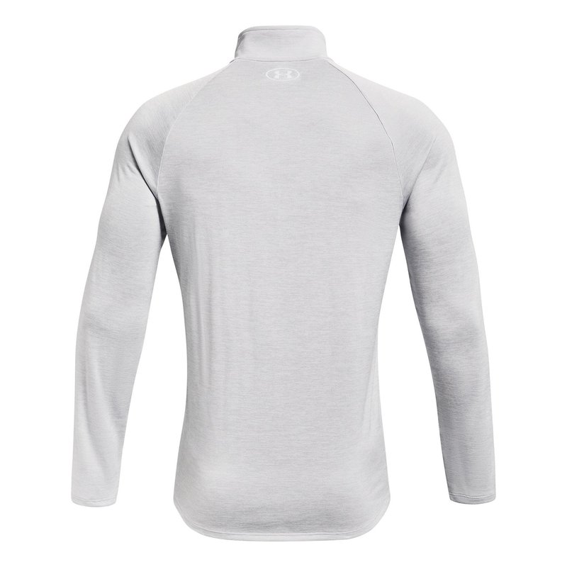 Under Armour Tech 2.0 1/2 Zip pánske tričko s dlhým rukávom, svetlo sivé