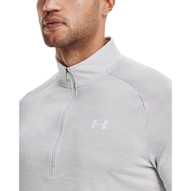 Under Armour Tech 2.0 1/2 Zip pánske tričko s dlhým rukávom, svetlo sivé