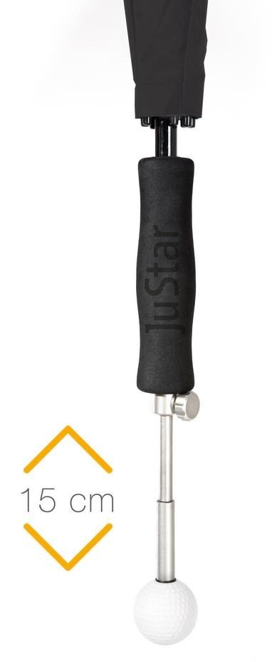 JuStar teleskopický golfový dáždnik, strieborná (UV ochrana 99%)