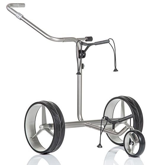 JuCad Junior Drive Stainless Steel elektrický vozík + prenosná taška JTT, strieborný