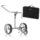 JuCad Junior Drive Stainless Steel elektrický vozík + prenosná taška JTT, strieborný
