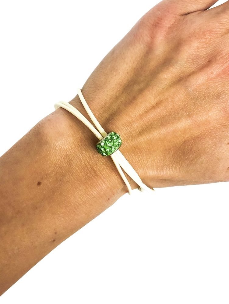 Ostatní Handmade Teraka náramok, typ 002, zeleno/biela