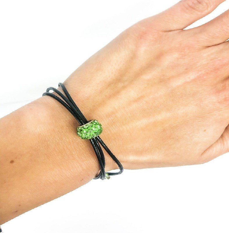 Ostatní Handmade Teraka bracelet, type 005, černo/zelená