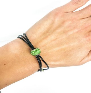 Ostatní Handmade Teraka bracelet, type 005, černo/zelená