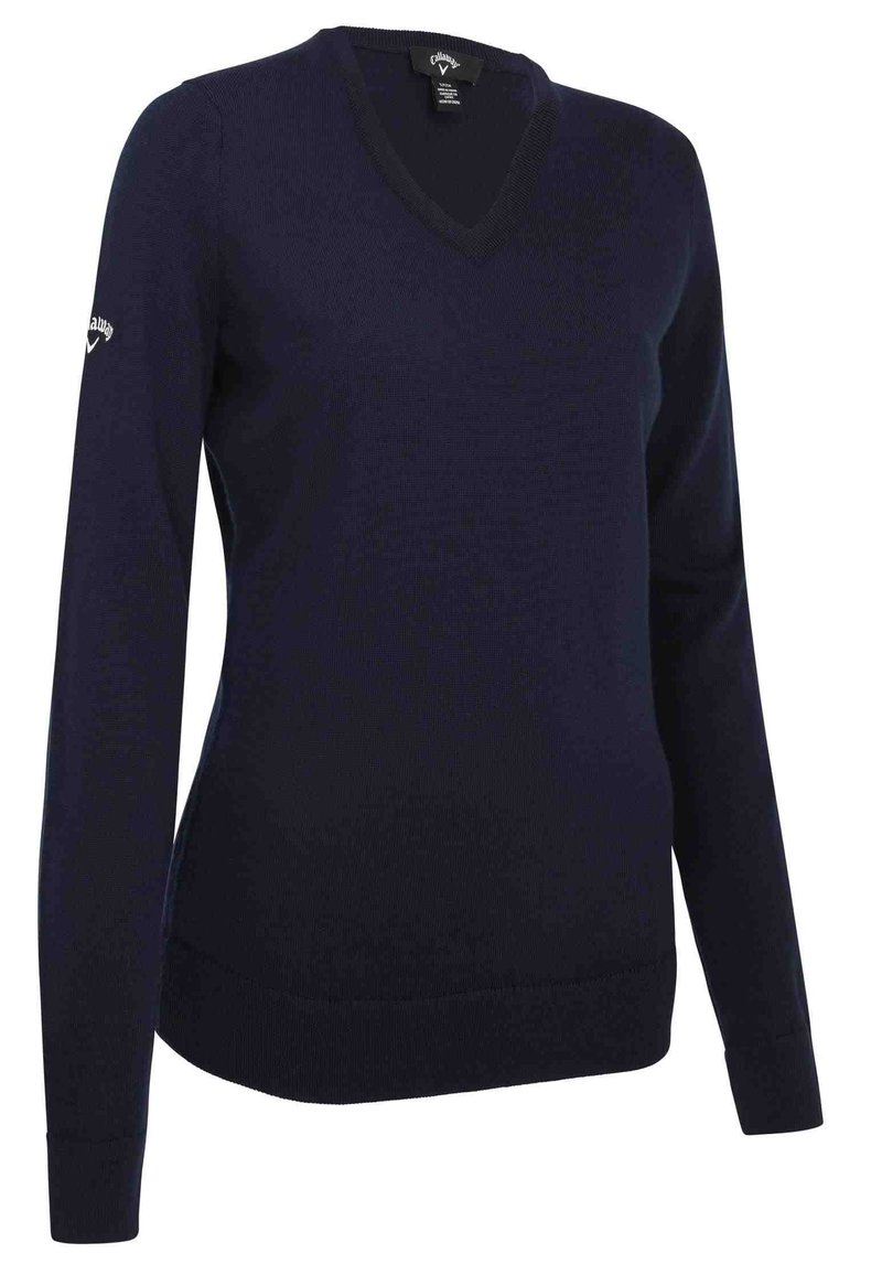 Callaway V-Neck Merino dámsky sveter, dark navy