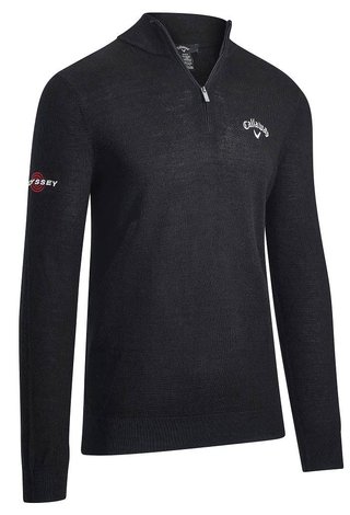 Callaway 1/4 Blended Merino pánsky sveter, black ink