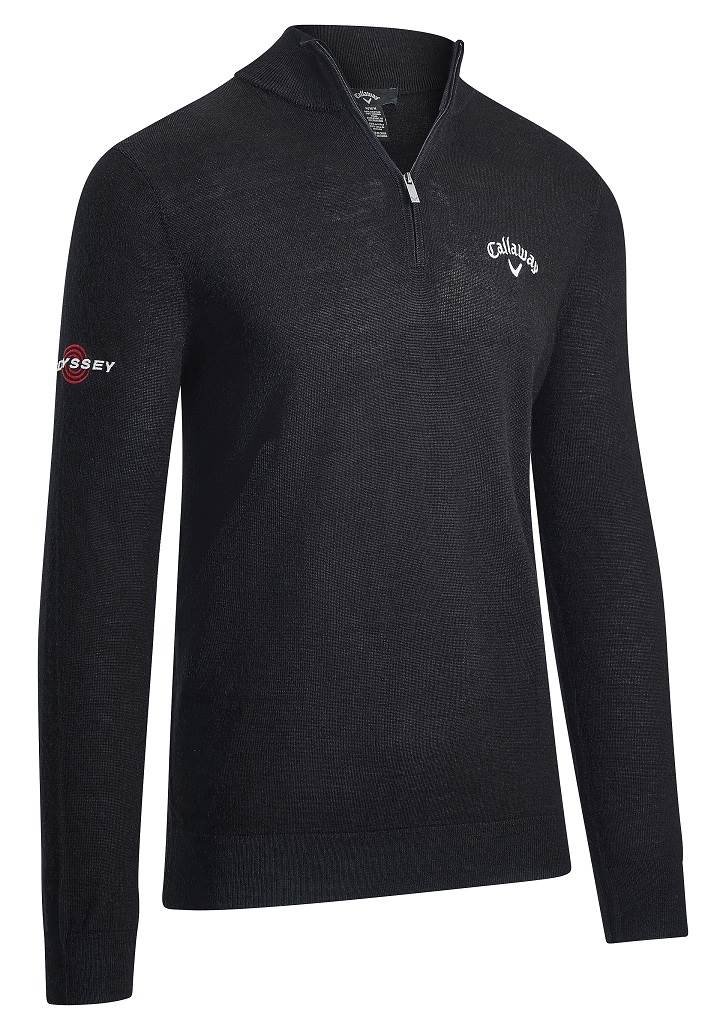 Callaway 1/4 Blended Merino pánsky sveter, black ink