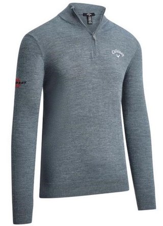 Callaway 1/4 Blended Merino pánsky sveter, steel heather