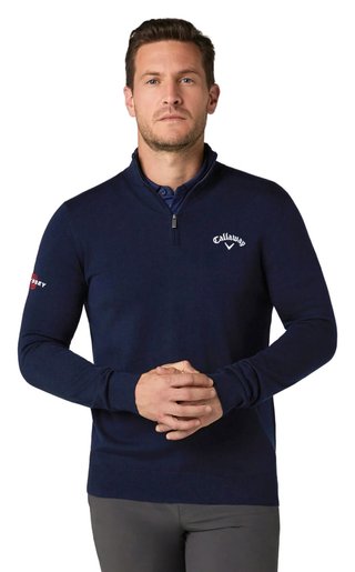 Callaway 1/4 Blended Merino pánsky sveter, navy blue