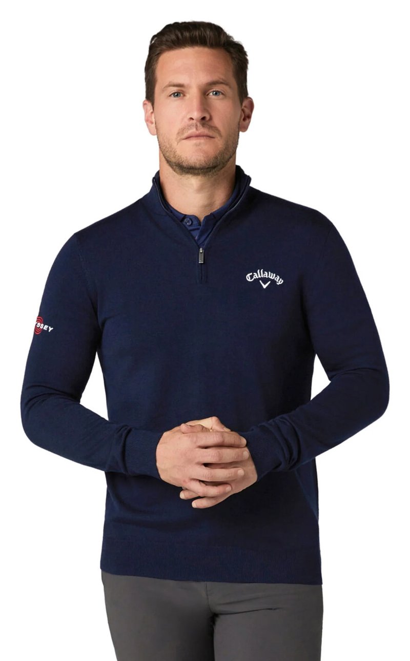 Callaway 1/4 Blended Merino pánsky sveter, navy blue