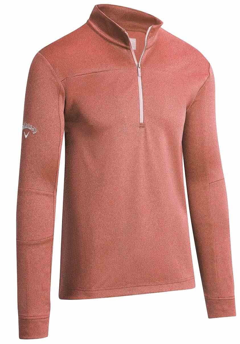 Callaway Pieced Waffle 1/4 Zip pánska mikina, dubarry heather