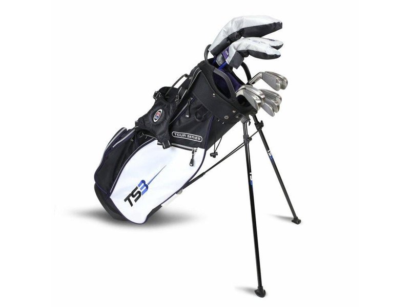 U.S. Kids Golf TS3-54 (137cm) v10 juniorský golfový set, grafit, čierna/biela/fialová + stand bag
