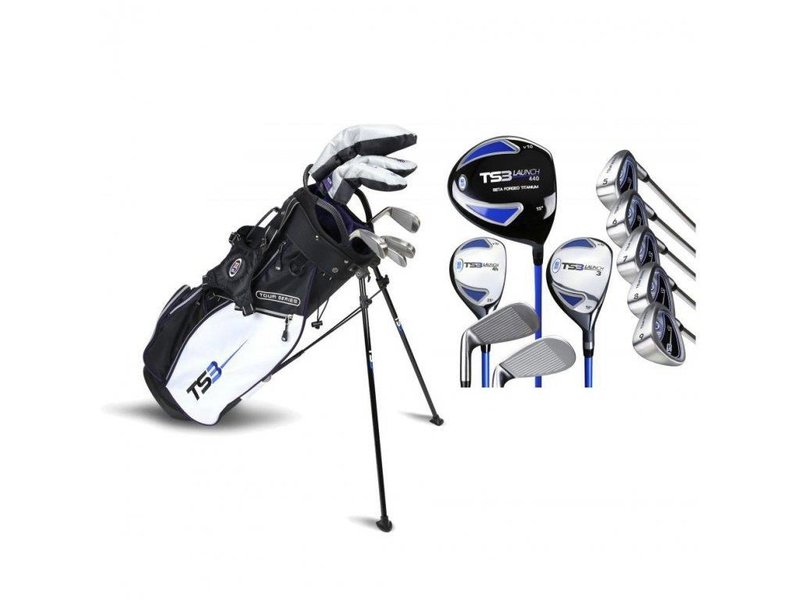 U.S. Kids Golf TS3-54 (137cm) v10 juniorský golfový set, grafit, čierna/biela/fialová + stand bag