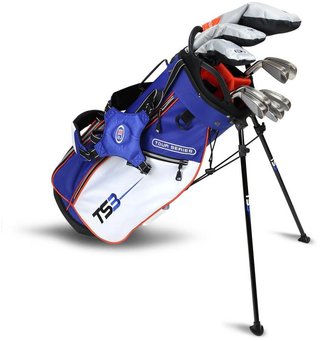 U.S. Kids Golf TS3-51 (130cm) V15 10-Club juniorský golfový set, grafit + stand bag, royal/biela/oranžová