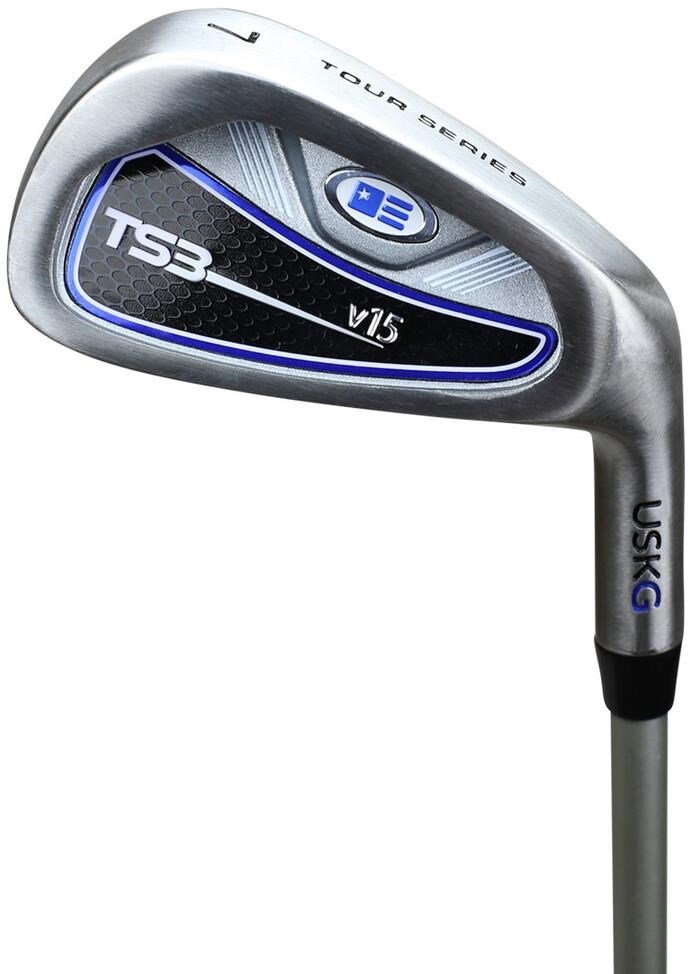U.S. Kids Golf TS3-51 (130cm) V15 10-Club juniorský golfový set, grafit + stand bag, royal/biela/oranžová