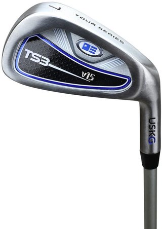 U.S. Kids Golf TS3-51 (130cm) V15 10-Club juniorský golfový set, grafit + stand bag, royal/biela/oranžová