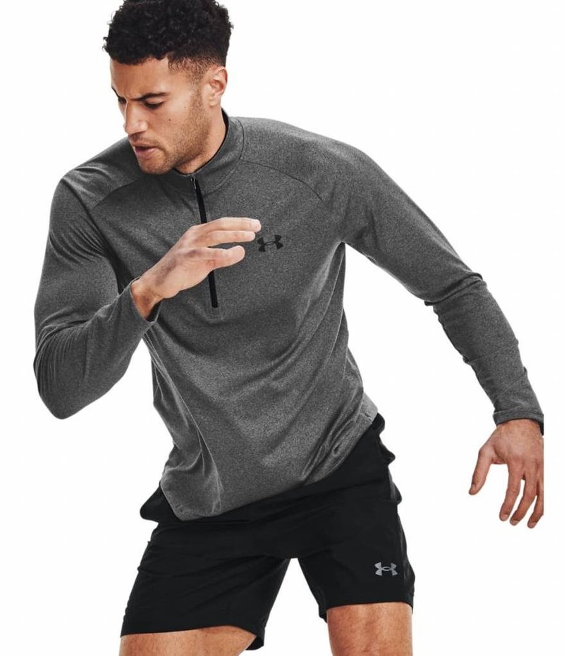 Under Armour Tech 2.0 1/2 Zip pánske tričko s dlhým rukávom, sivé