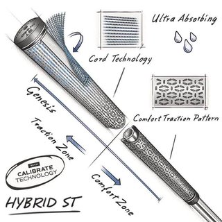 Lamkin ST+2 Hybrid with Calibrate grip, čierna/zelená, MIDSIZE