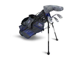 U.S. Kids Golf UL45 (114cm) WT25-s 4-Club juniorský golfový set 2022, grafit + stand bag, sivý/modrý