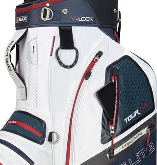 Big Max Dri Lite V-4 Organizer cart bag, blueberry/white/merlot