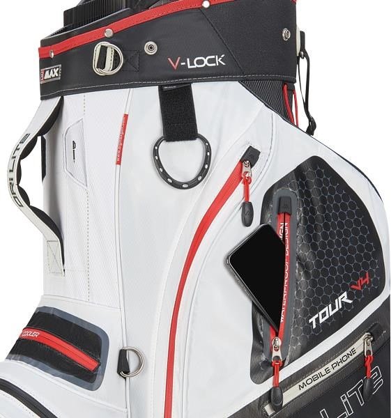 Big Max Dri Lite V-4 Organizer cart bag, čierno/bielo/červený