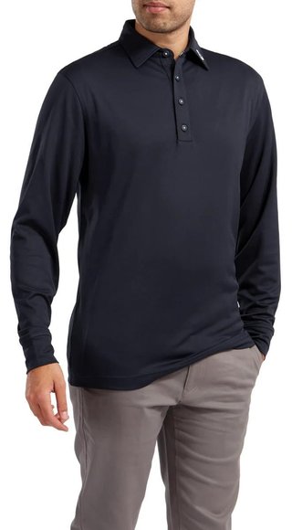 FootJoy Long Sleeve Thermocool Self Athletic Fit pánske polo, navy