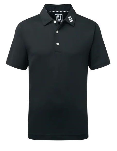 FootJoy Stretch Pique Solid detské polo, čierne