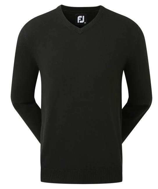 FootJoy Wool Blend V-Neck pánsky sveter, čierny