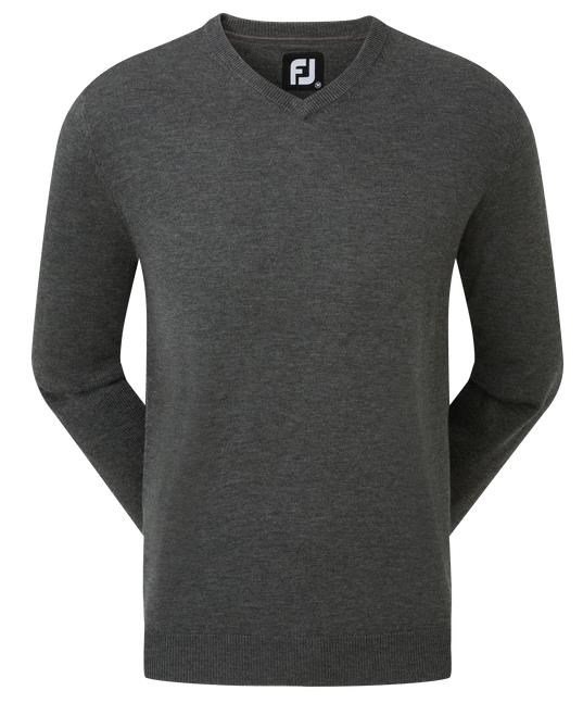 FootJoy Wool Blend V-Neck pánsky pulóver, tmavosivý