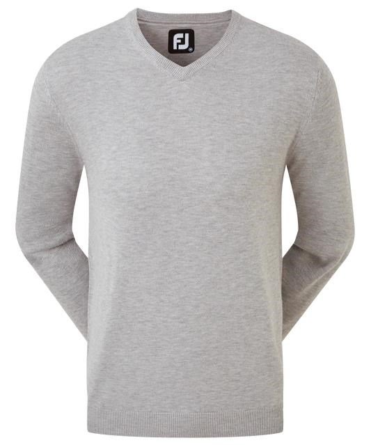 FootJoy Wool Blend V-Neck pánsky sveter, heather grey
